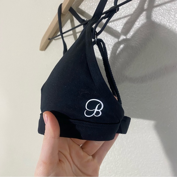 Bombshell Sportswear BRAID BACK Silver Ring Sexy SPORTS BRA in Black Fit Size S - Picture 4 of 9